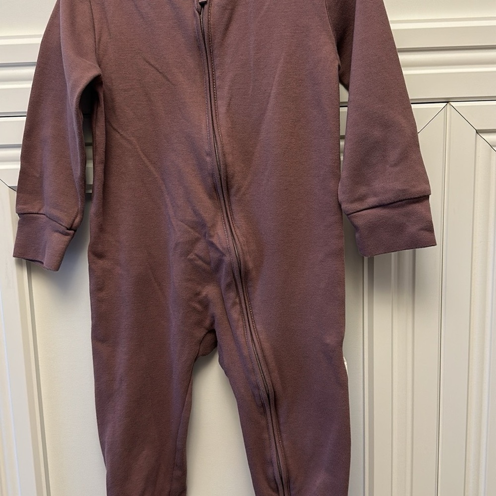 Jamie Kay Mauve Zip One-Piece Footie